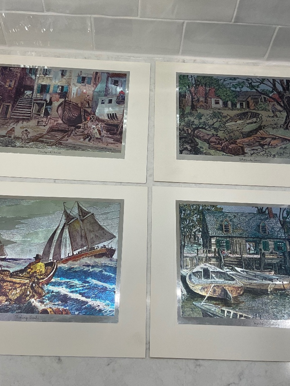 4 Color-Etch Prints by Lionel Barrymore